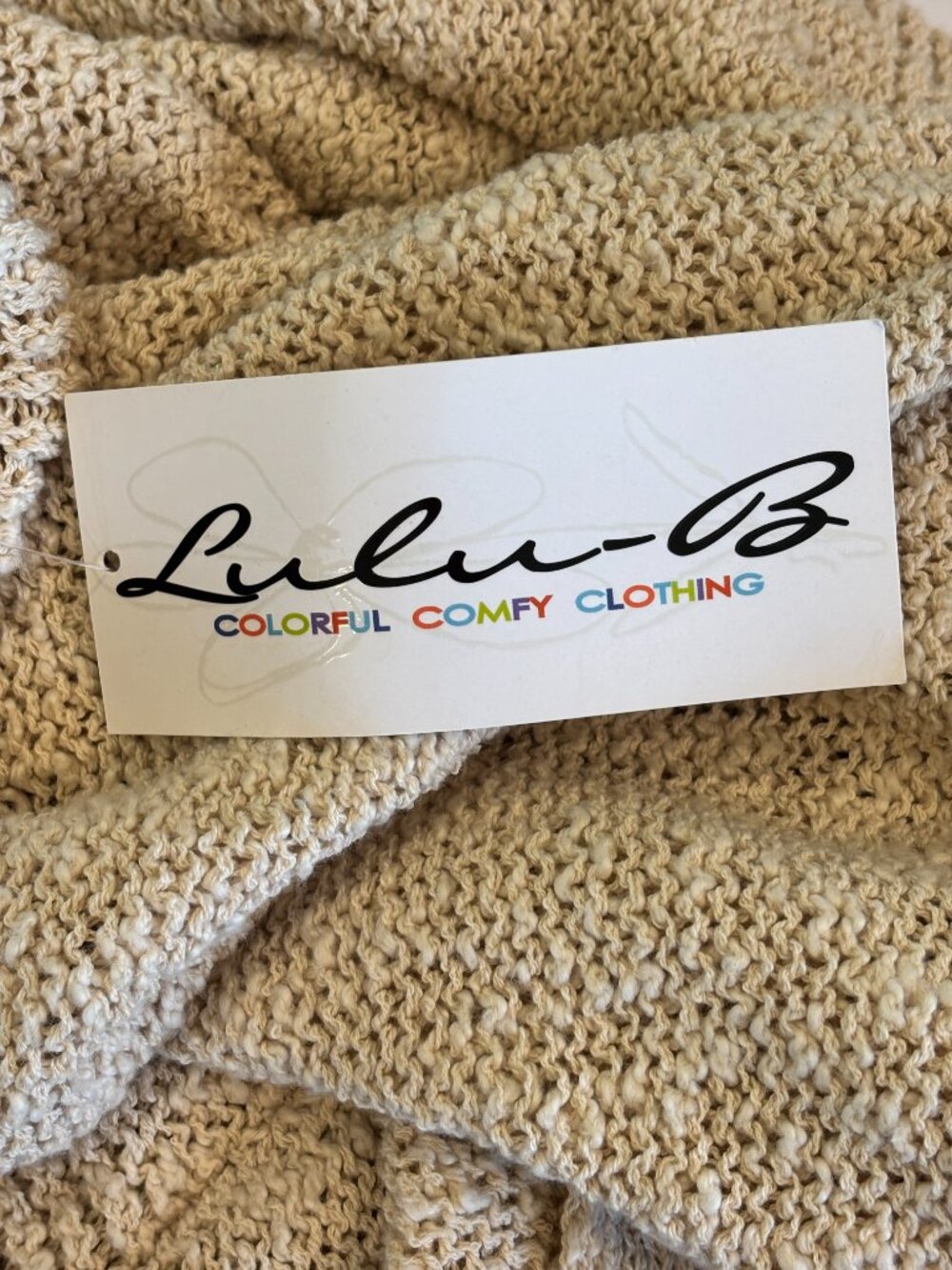 Lulu-B Three-Button Knit Cardigan | Oatmeal | Size Large | New with Tags - Picture 5 of 7